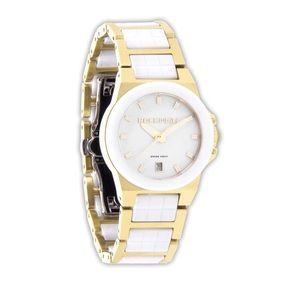 White/gold ceramic watch